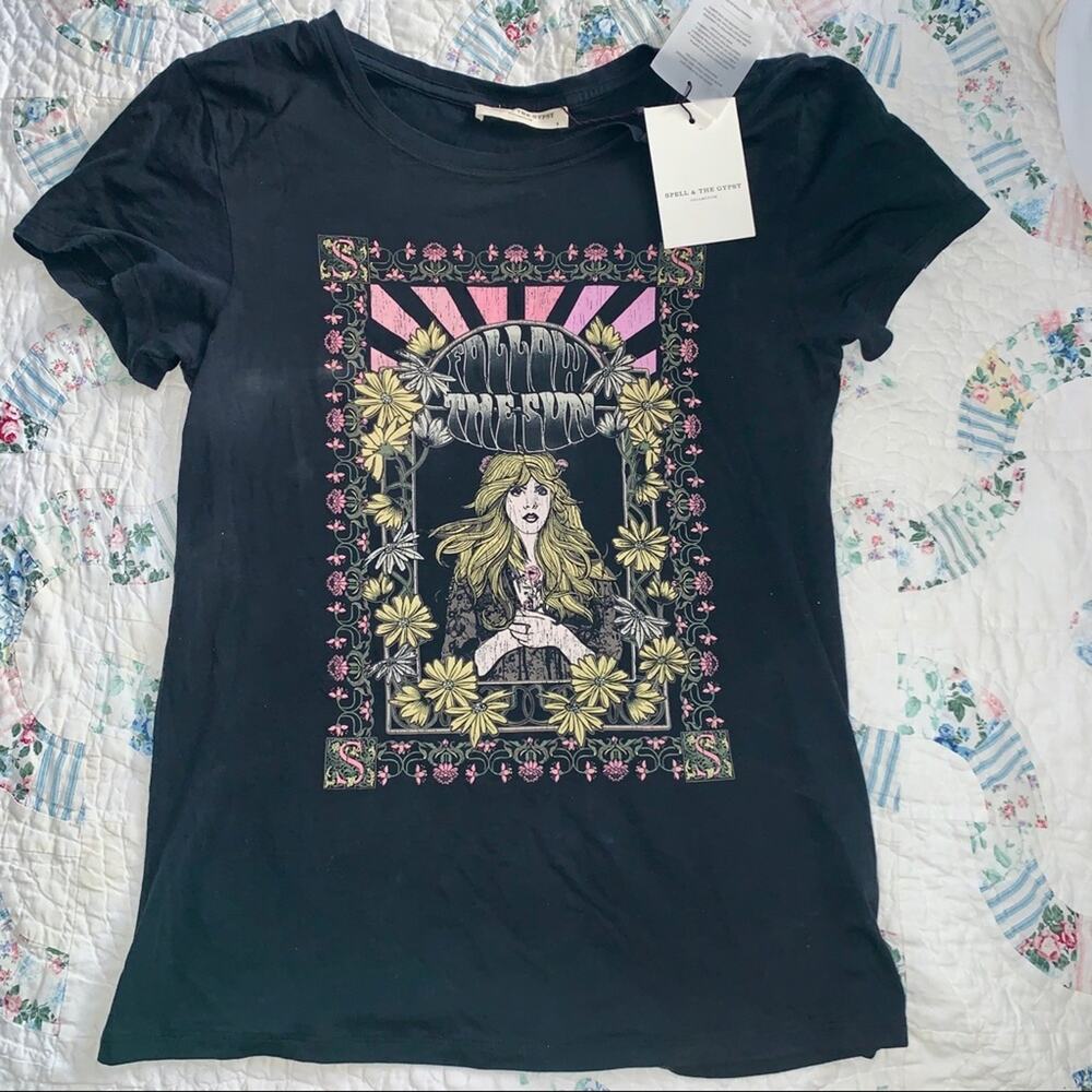 NWT "VINTAGE" SPELL DESIGNS FOLLOW THE SUN STEVIE NICKS TEE S - Picture 2 of 10